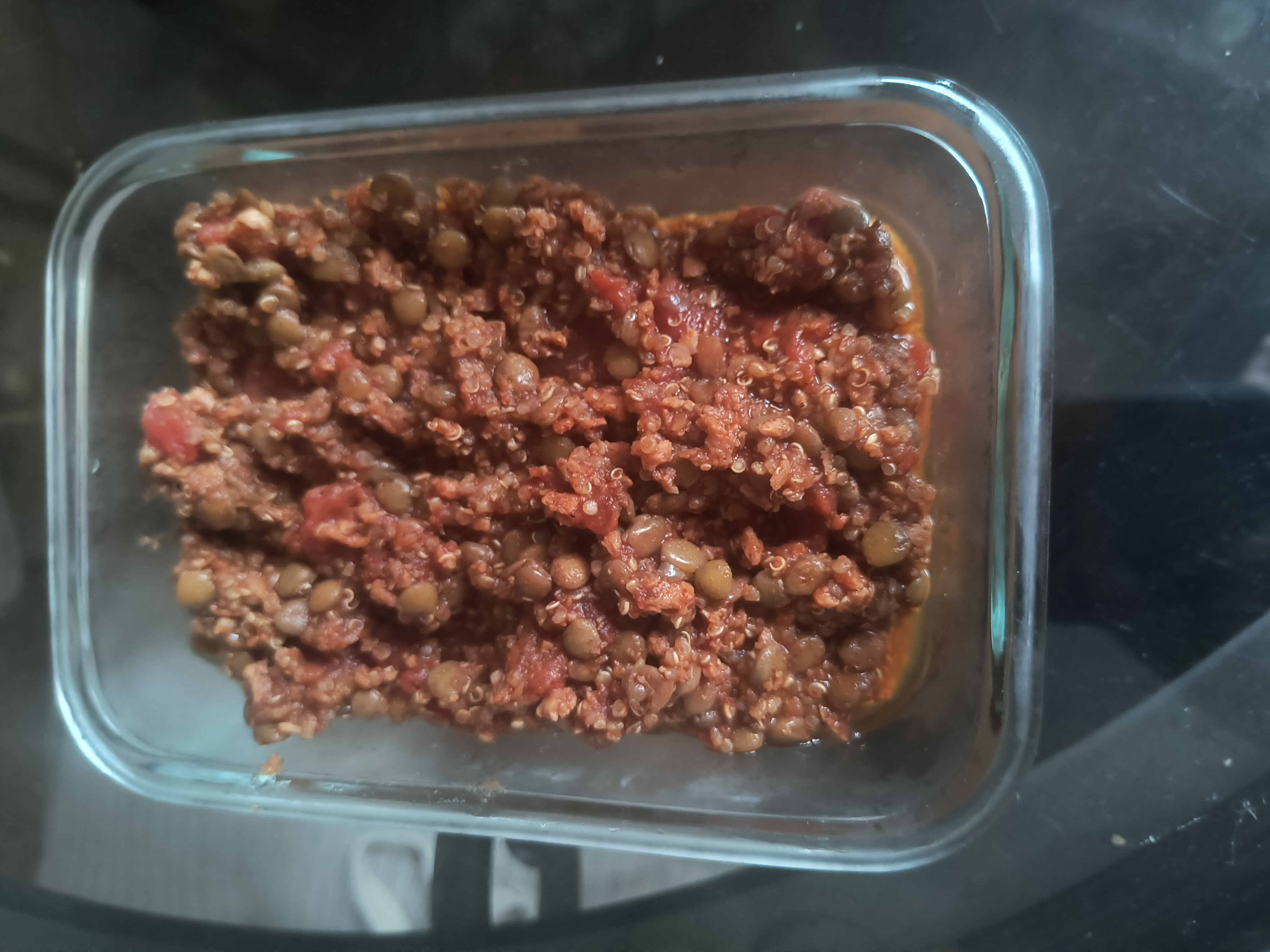 One serving of lentil chili