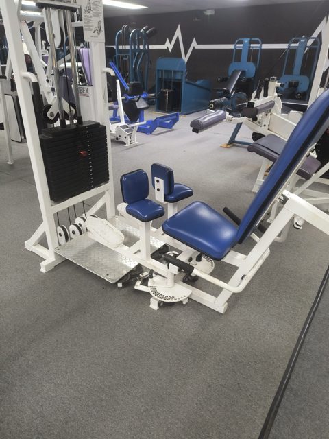 The hip abductor/adductor machine at the gym