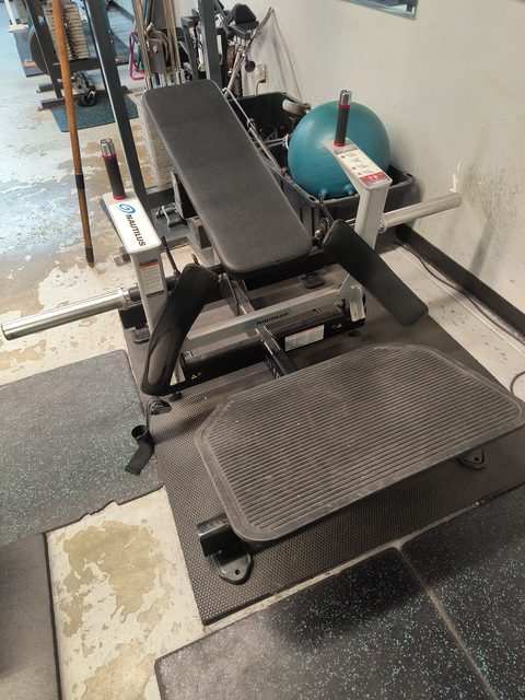 The hip thrust machine at the gym