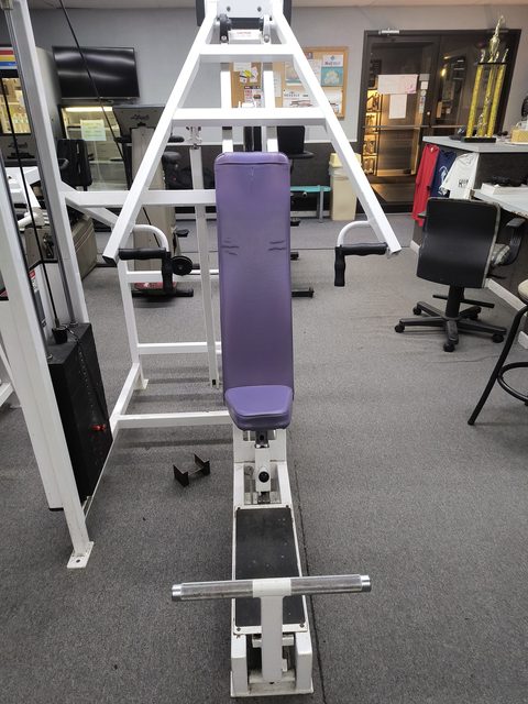 The incline press machine at the gym