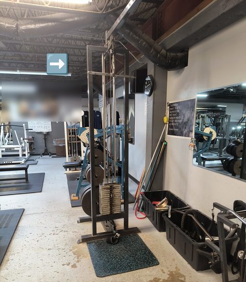 The lat pulldown machine at the gym